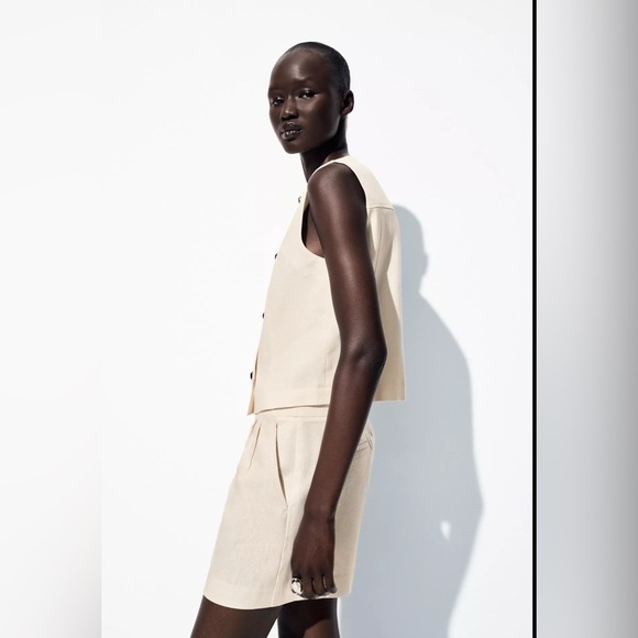 🔥🔥Zara Linen double breasted vest - Picture 3 of 8